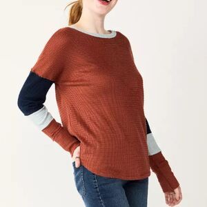 SO Cozy Long Sleeve Varsity Top | Juniors’ | Small | Loungewear & Casual